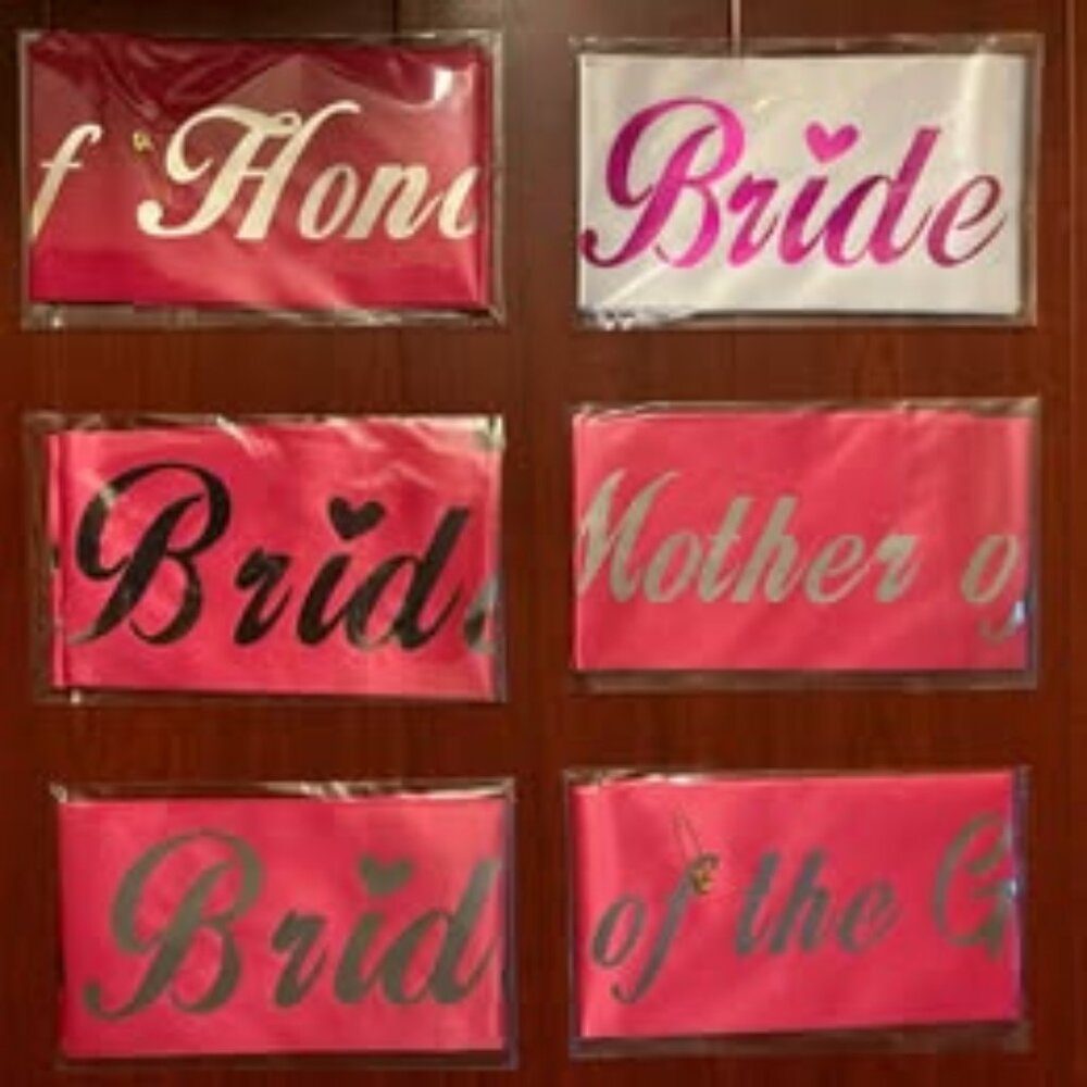 6 Piece Bridal Party Satin Sashes Set